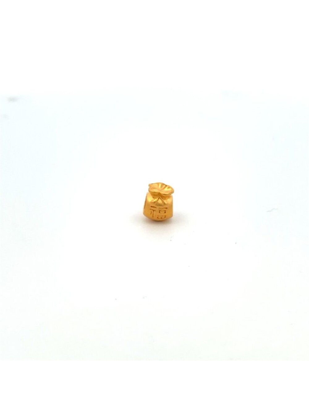 24K 999.9 Pure Gold Charm Money Bag Bead Spacer DIY Small 0.12g - Picture 3 of 3
